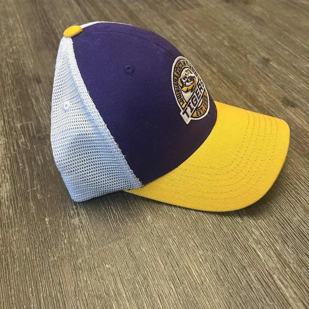 LSU Tigers Trucker Snapback Hat Purple Gold White Mesh Adjustable Cap NCAA